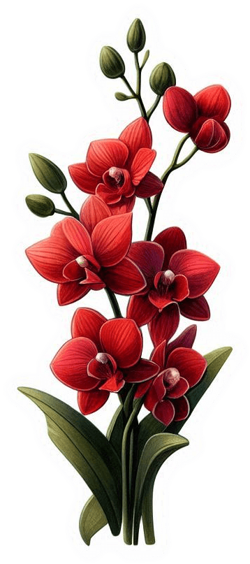Flor De Orquideas Rojas 03