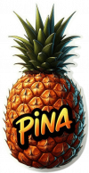 Fruta De Piña En Grafitti 04