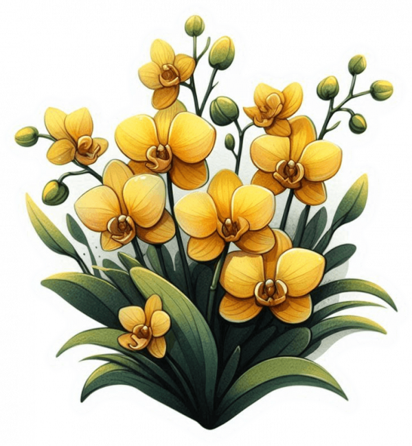 Flor De Orquideas Amarillas 04