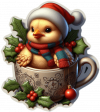 Pollito Y Taza De Navidad 04
