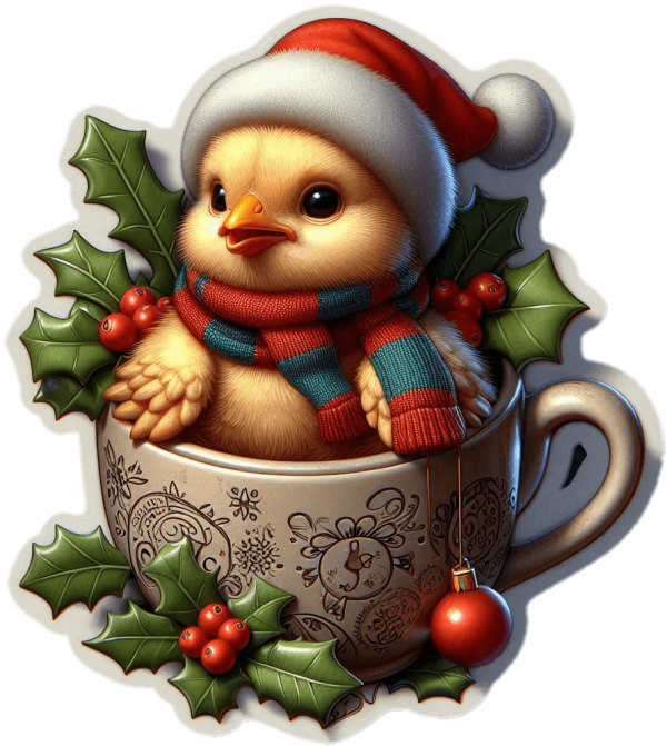 Pollito Y Taza De Navidad 04