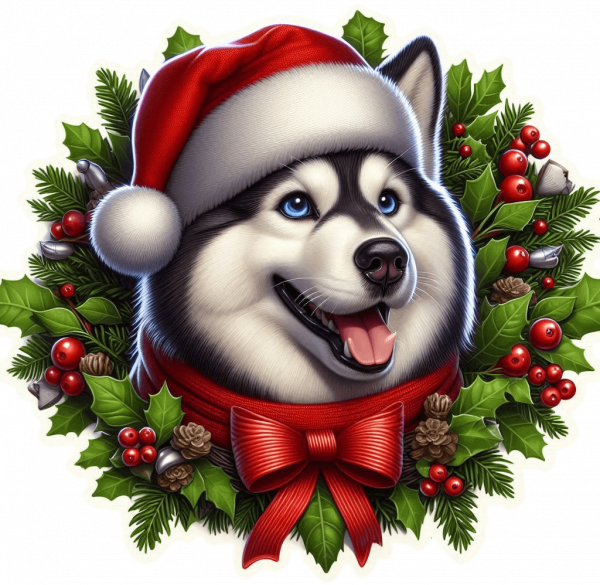 Husky Siberiano De Navidad 03