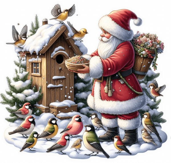 Santa Clous Con Aves 05