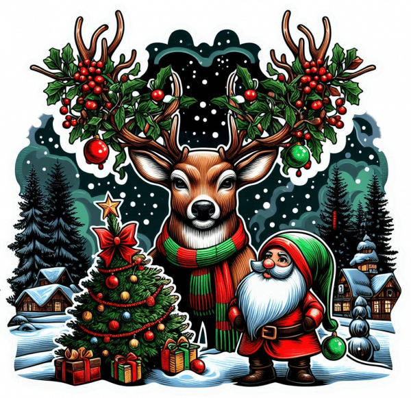 Venado Y Gnomo Navidad 08
