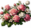 Flor De Rosas Rosadas Y Blancas 07