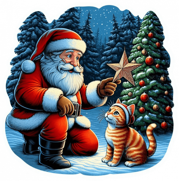 Santa Con Gatito 09
