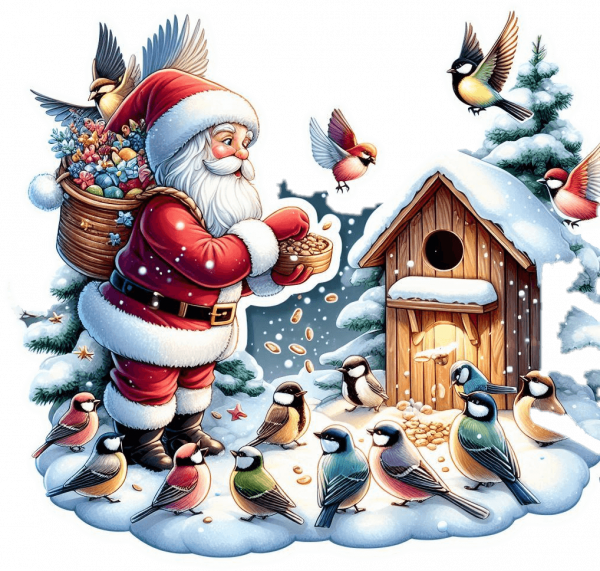 Santa Clous Con Aves 06