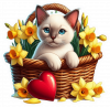 Gato En Cesta De Regalos
