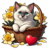 Gato En Cesta De Regalos