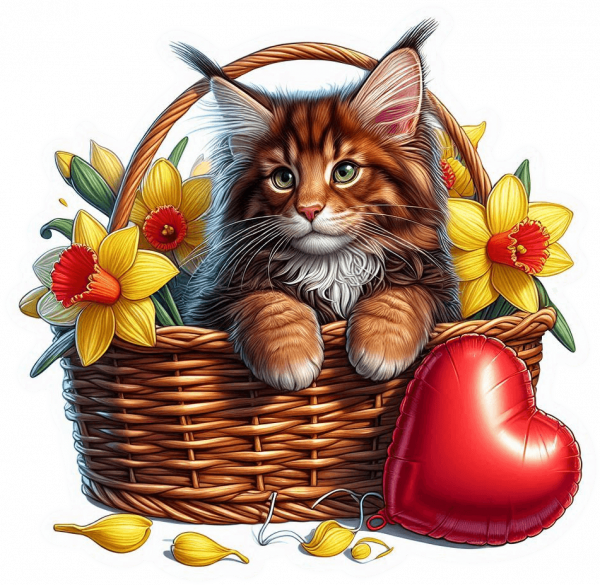 Gato Feliz Navidad Y Globos