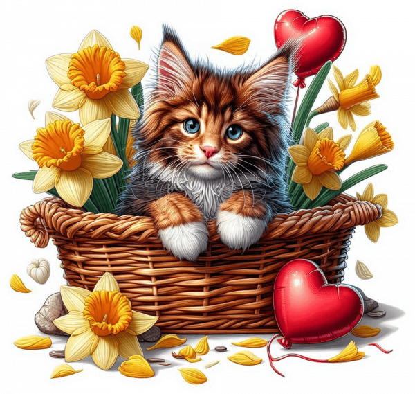 Gato Feliz Navidad Y Globos