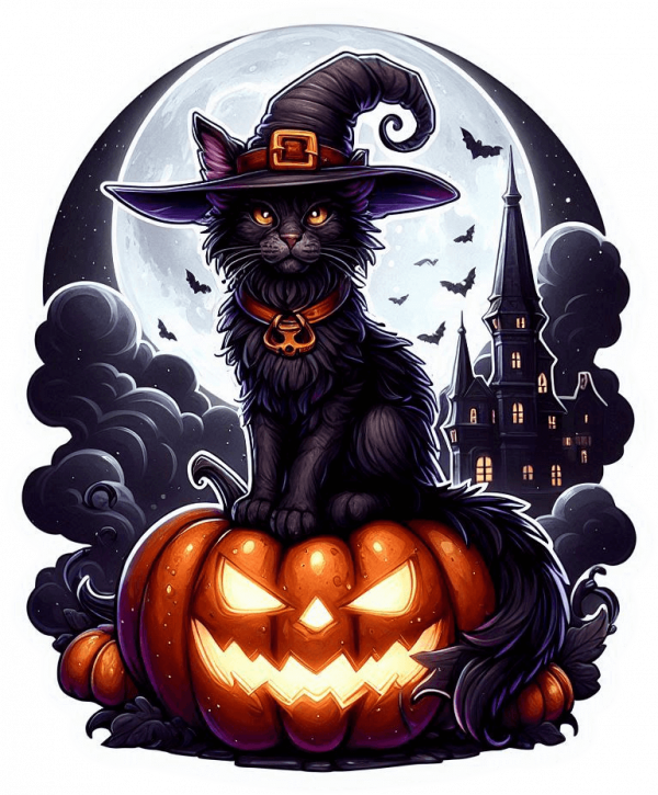 Gato En Halloween