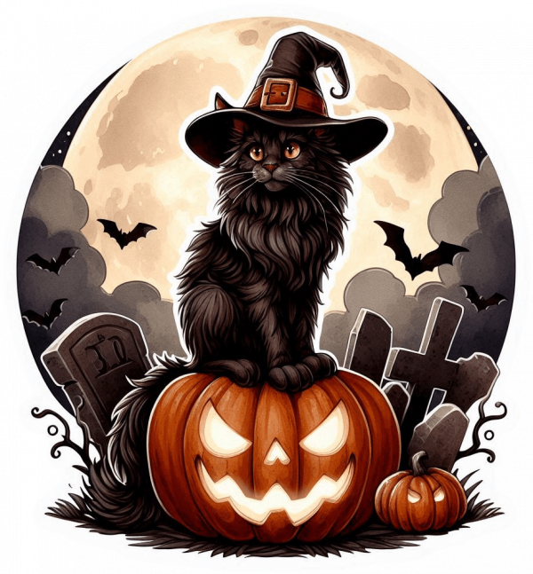 Gato En Halloween
