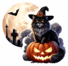 Gato En Halloween