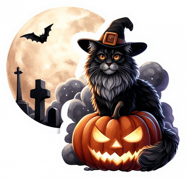 Gato En Halloween