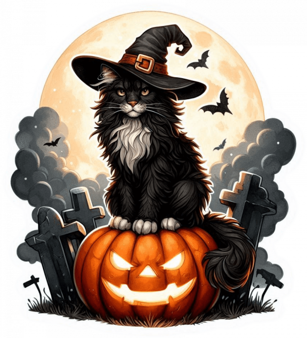 Gato En Halloween