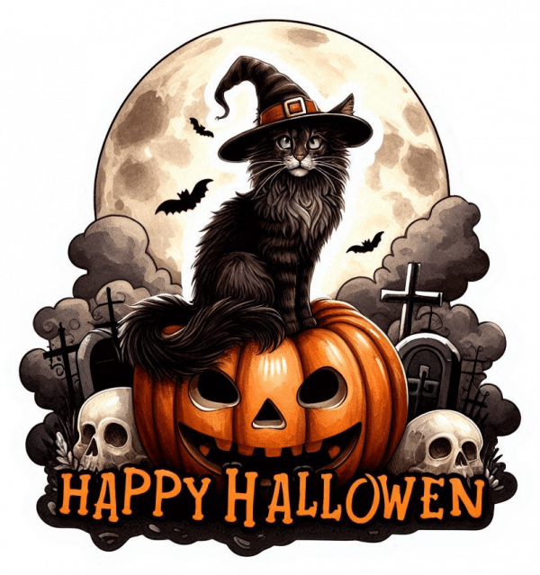 Gato En Halloween
