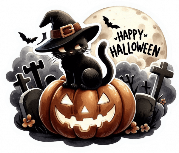Gato En Halloween