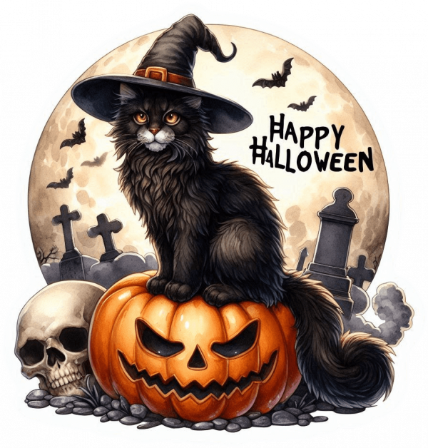 Gato En Halloween