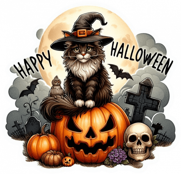 Gato En Halloween