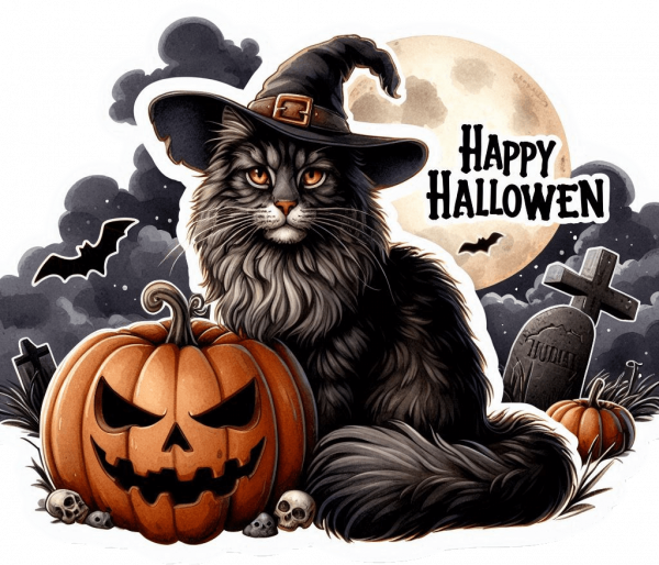 Gato En Halloween