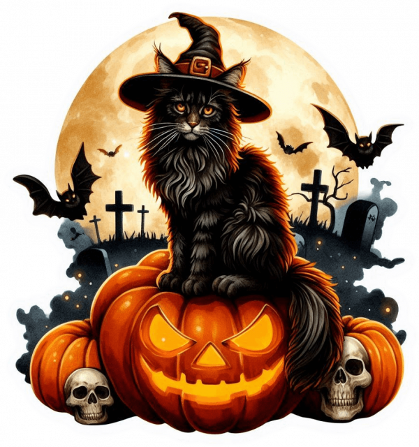 Gato En Halloween