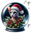 Gato Navideño En Cristal