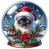 Gato Navideño En Cristal