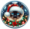Gato Navideño En Cristal