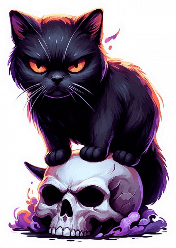 Gato Y Calabaza Gótico (1)