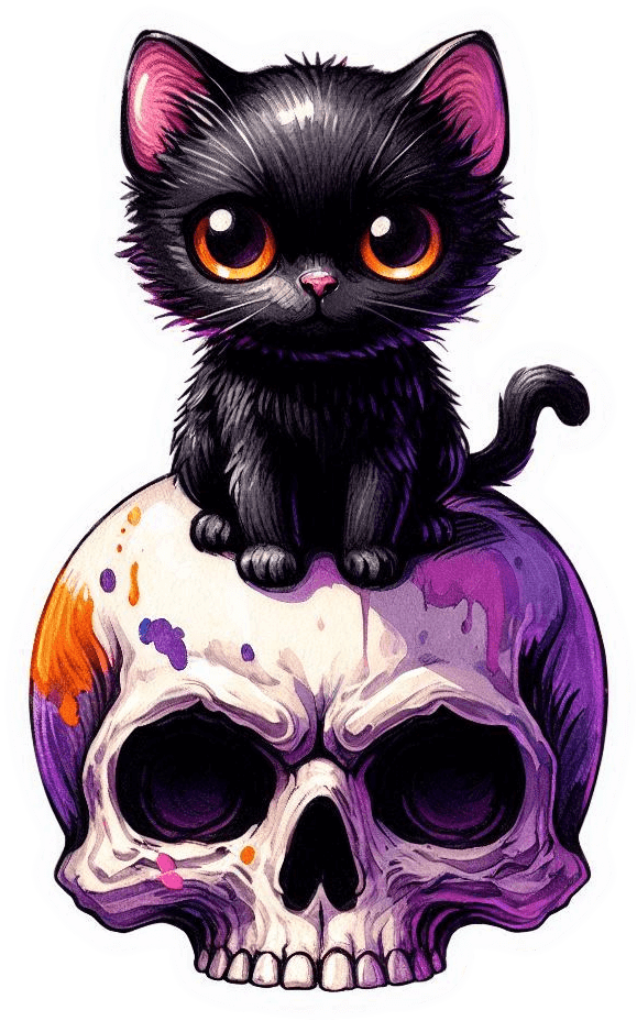 Gato Y Calabaza Gótico (1)