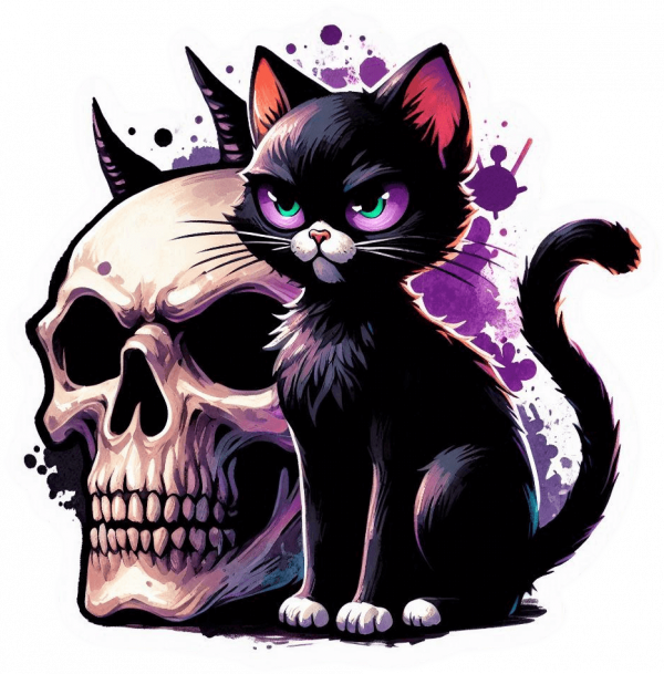 Gato Y Calabaza Gótico (1)