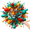 Tigre En Liquido Multicolor 01