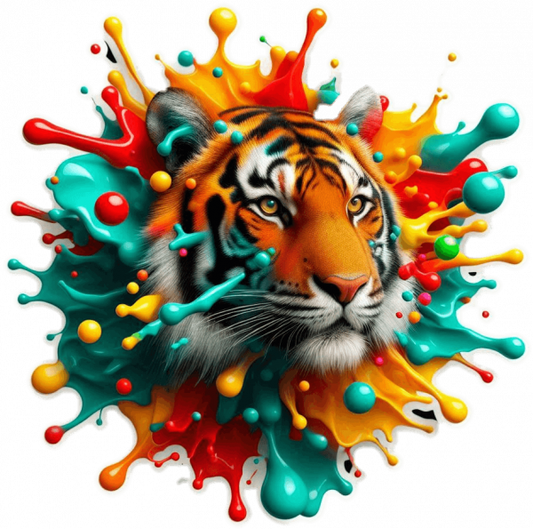 Tigre En Liquido Multicolor 03