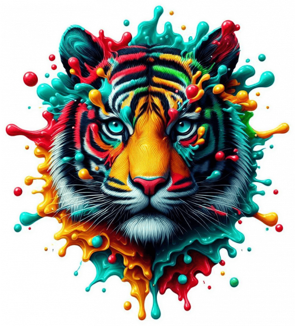 Tigre En Liquido Multicolor 04