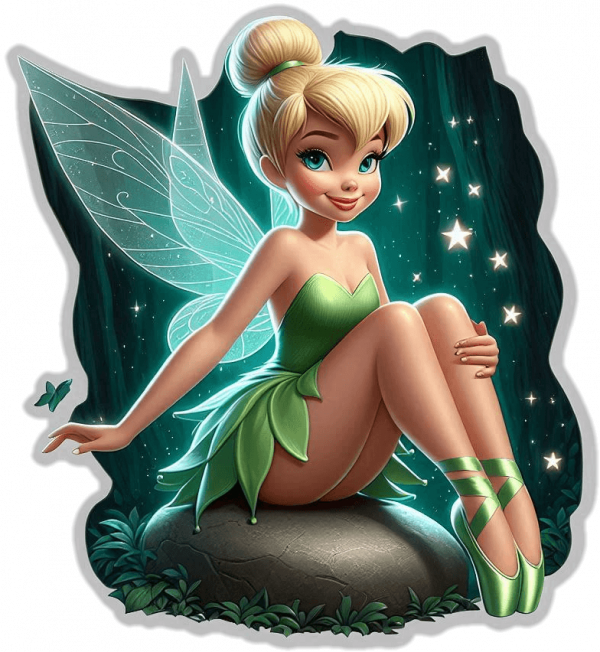 Tinker Bell En Piedra Del Bosque 01