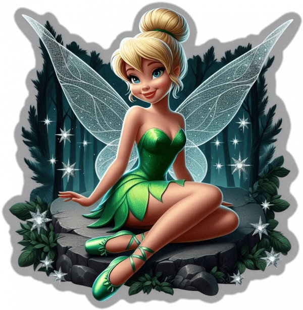 Tinker Bell En Piedra Del Bosque 02