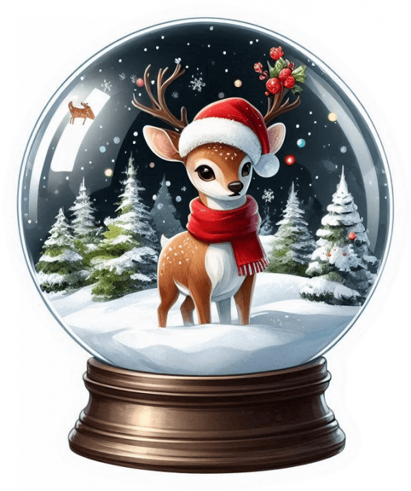 Venado Navideño En Cristal 04