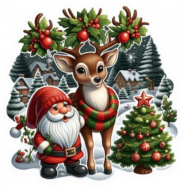Venado Y Gnomo Navidad 04