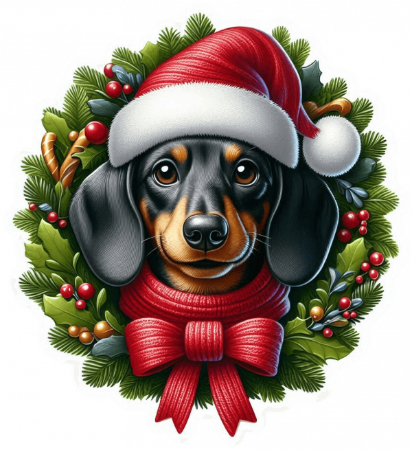 Dachshund De Corona Navidad 01