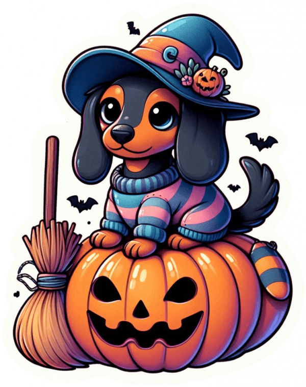 Dachshund Y La Calabaza 01