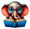 Elefante Leyendo 04