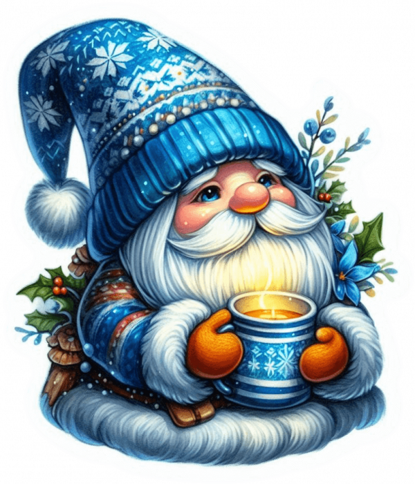 Gnomo Navideño Tonos Azul 05