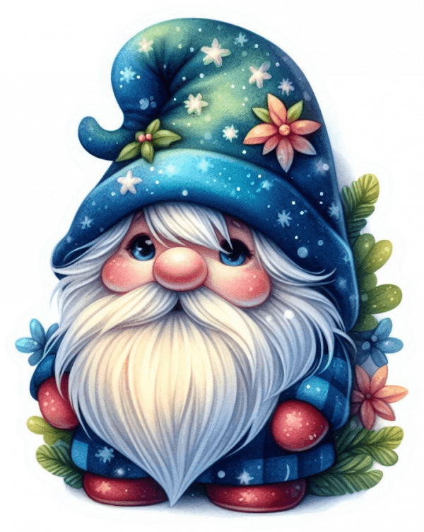 Gnomo Navideño Tonos Azul 08