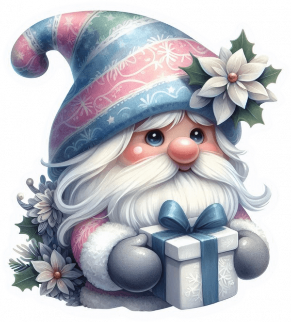 Gnomo Navideño Tonos Blancos 04