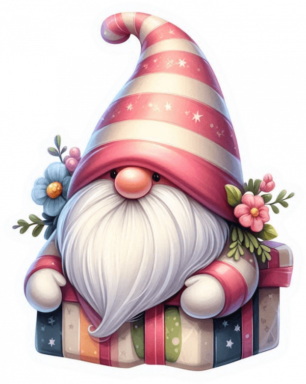 Gnomo Navideño Tonos Blancos 05