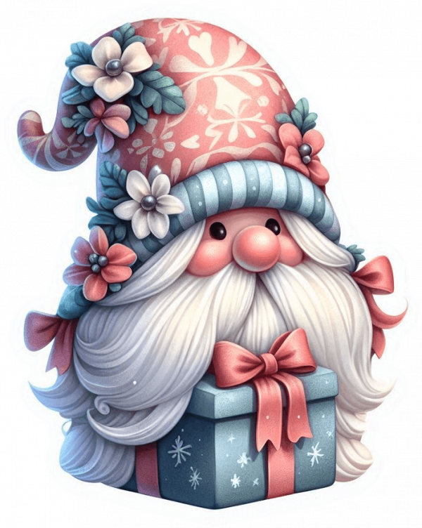 Gnomo Navideño Tonos Blancos 06