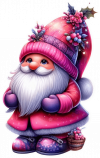 Gnomo Navideño Tonos Fucsia 02