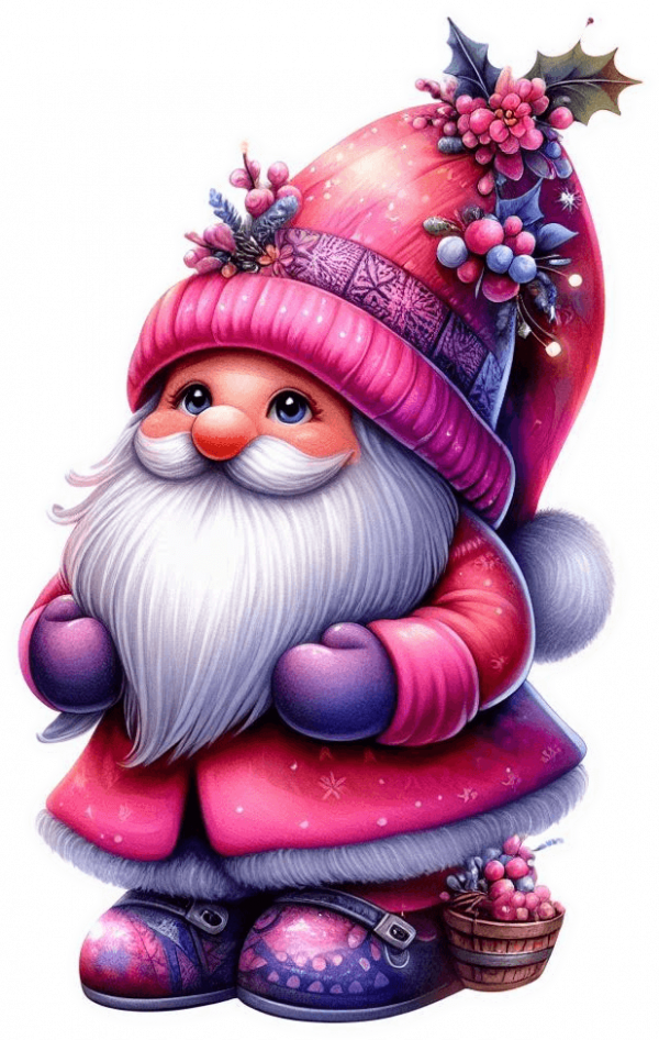 Gnomo Navideño Tonos Fucsia 02