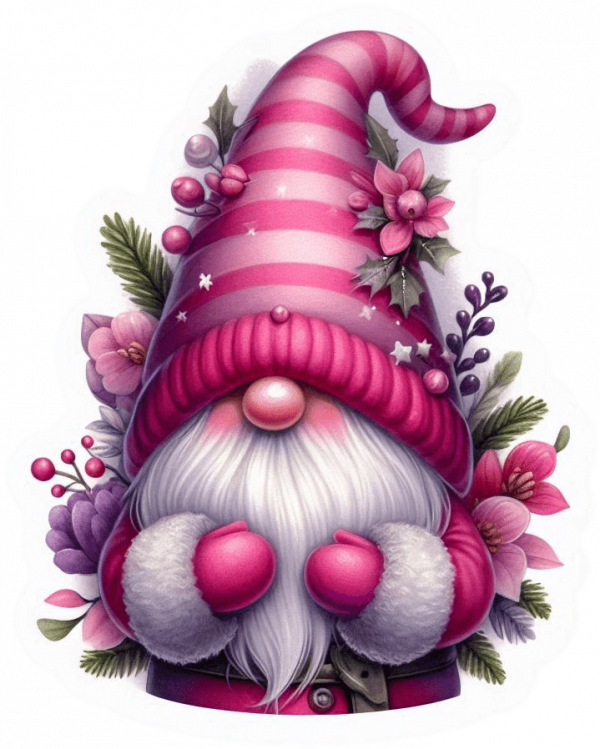 Gnomo Navideño Tonos Fucsia 05